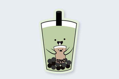 Green Tea Bubble Tea Sticker - CVS1392GBBT