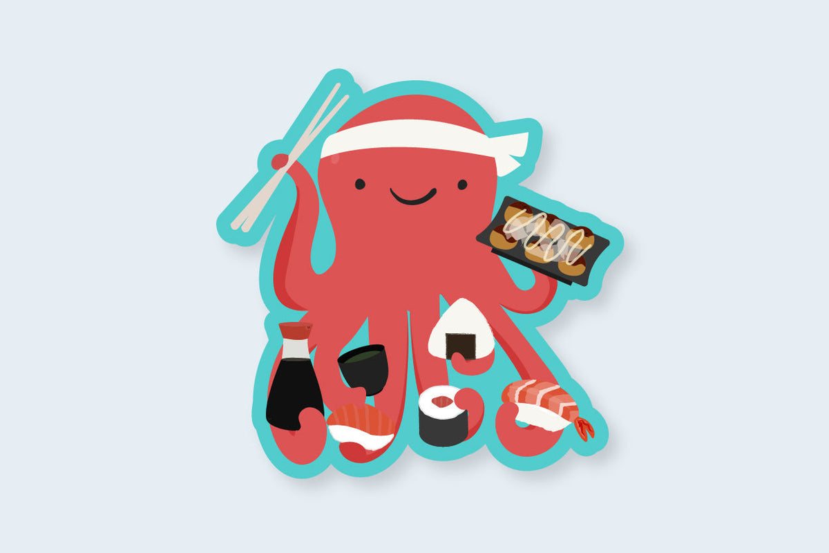 Sushi Octopus Sticker - CVS1407SOCT