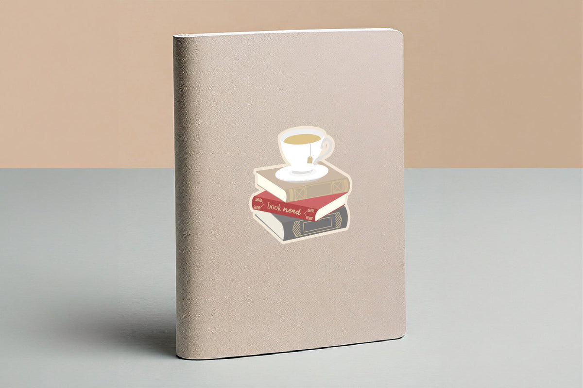 Tea on Books Sticker - CVS1408TEAB