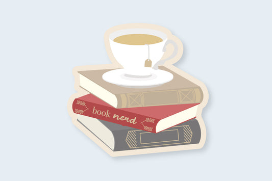 Tea on Books Sticker - CVS1408TEAB