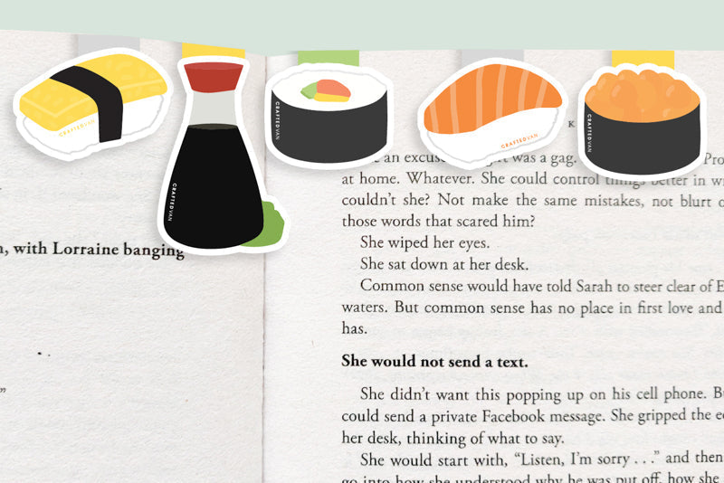 Sushi Mini Magnetic Bookmarks 5-pack - CVM1326SUSH