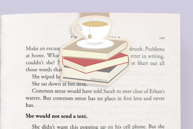 Tea on Books Jumbo Magnetic Bookmark - CVJ1022TEAB