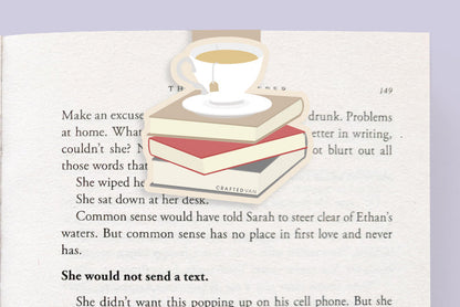 Tea on Books Jumbo Magnetic Bookmark - CVJ1022TEAB