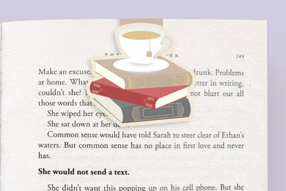 Tea on Books Jumbo Magnetic Bookmark - CVJ1022TEAB
