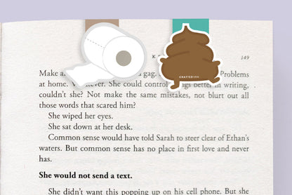 Toilet Paper and Poop Mini Magnetic Bookmarks 2-pack - CVM1307TOIL