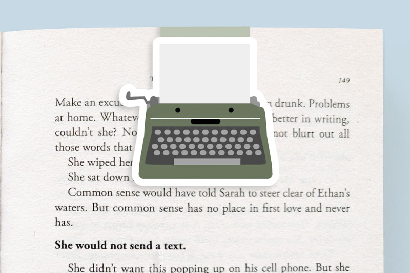 Green Typewriter Jumbo Magnetic Bookmark - CVJ1416TYPE