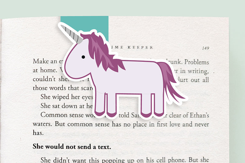 Purple Unicorn Jumbo Magnetic Bookmark - CVJ1216PURP