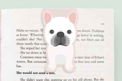 White Frenchie Dog Jumbo Magnetic Bookmark - CVJ1163WFRE