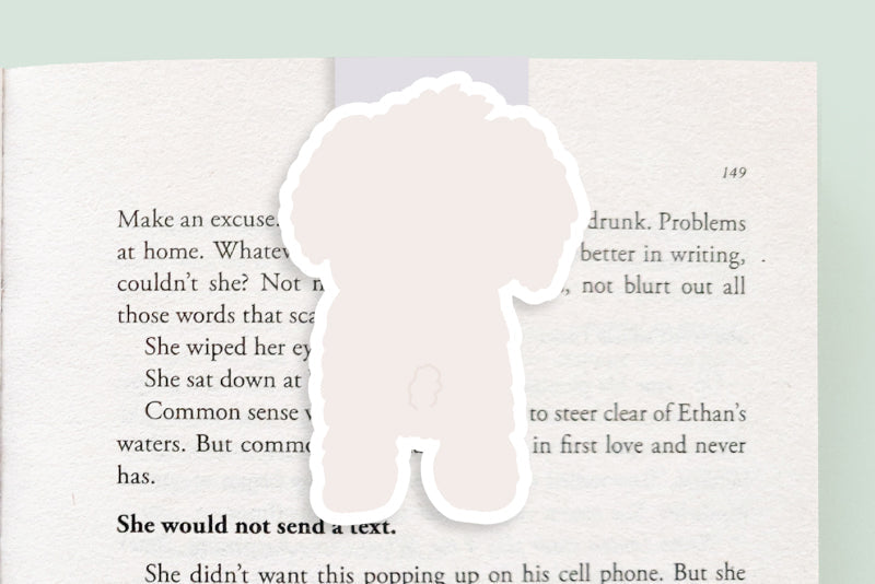 White Poodle Dog Jumbo Magnetic Bookmark - CVJ1172WPOO