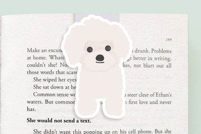 White Poodle Dog Jumbo Magnetic Bookmark - CVJ1172WPOO