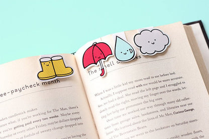 Rainy Day Mini Magnetic Bookmarks 4-pack - CVM1319RAIN